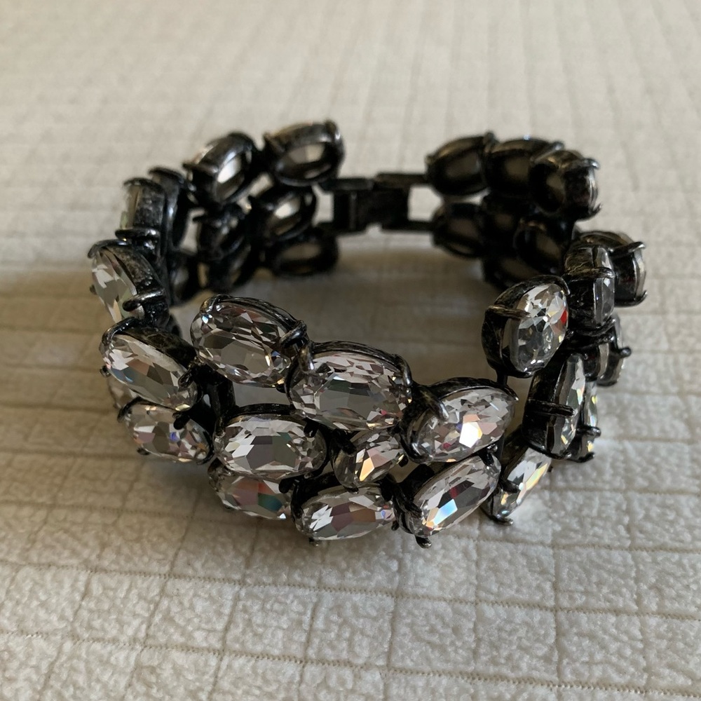 faceted clear crystal bracelet - Picture 2 of 10